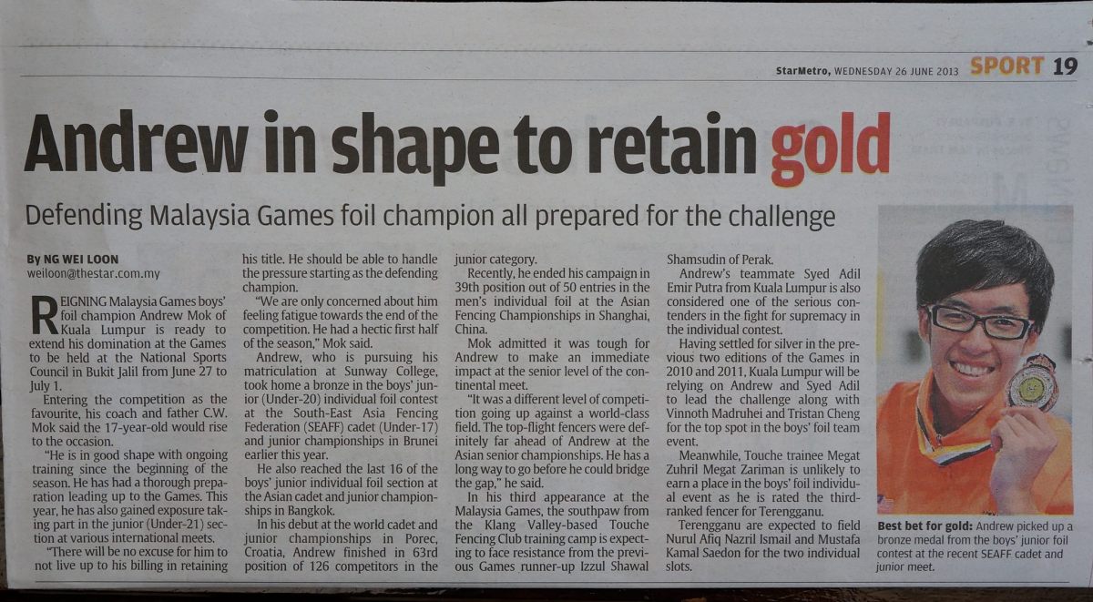 Andrew in shape to retain&nbsp;gold