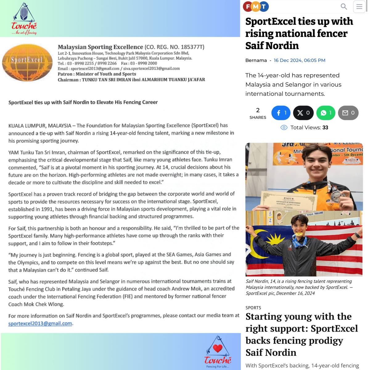 SportExcel ties up with Saif&nbsp;Nordin